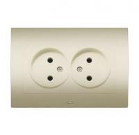 Розетка 2-м СП 1мод. Cosmo 16А IP20 без заземл. титаниум ABB 632-011400-908