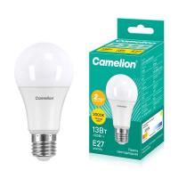 Лампа светодиодная LED13-A60/830/E27 13Вт грушевидная матовая 3000К тепл. бел. E27 1075лм 220В Camelion 12045