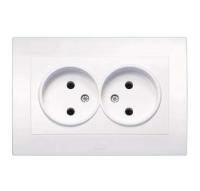Розетка 2-м СП 1мод. Cosmo 16А IP20 без заземл. бел. ABB 632-010200-908