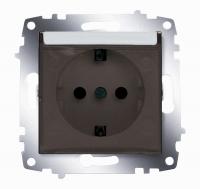 Розетка 1-м СП Cosmo 16А IP20 с заземл. с крышкой механизм алюм. ABB 619-011000-218