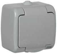 Розетка 1-м ОП AQUATIC РСш12-2-А 16А IP54 с заземл. с крышкой GENERICA ERA12-K03-16-54