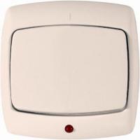 Выключатель 1-кл. СП Рондо 6А IP20 с индикацией сл. кость SchE S16-066-SI