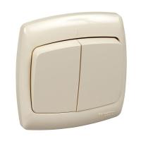 Выключатель 2-кл. СП Рондо 6А IP20 сл. кость SchE S56-052-SI