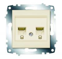 Розетка компьютерная 2-м Cosmo RJ45 кат.6 механизм крем. ABB 619-010300-248