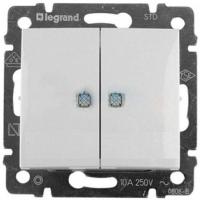 Выключатель 2-кл. СП Valena 10А IP20 с индикацией механизм бел. (DIY-упак.) IEK 694278