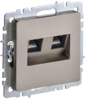 Розетка компьютерная двойн. СП RJ45 кат.5E BRITE РК10-2-БрШ механизм шампань IEK BR-K20-1-K37