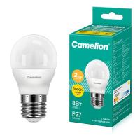 Лампа светодиодная LED8-G45/830/E27 8Вт шар 3000К тепл. бел. E27 720лм 220В Camelion 12392