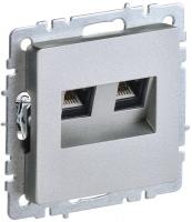 Розетка компьютерная двойн. СП RJ45 кат.5E BRITE РК10-2-БрА механизм алюм. IEK BR-K20-1-K47