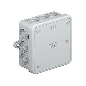 Коробка распределительная 75х75х35мм IP55 A11 12 кабельных вводов свет. сер. OBO 2000342
