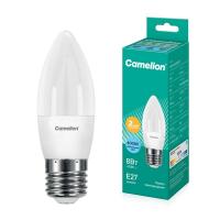 Лампа светодиодная LED8-C35/845/E27 8Вт свеча 4500К бел. E27 750лм 220В Camelion 12390