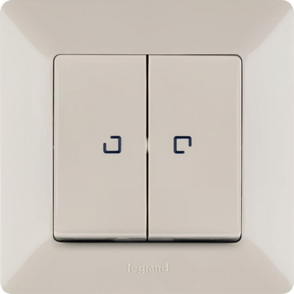 Выключатель 2-кл. СП Valena Life 10А IP20 250В 10AX с подсветкой с лицев. панелью механизм сл. кость Leg 752528
