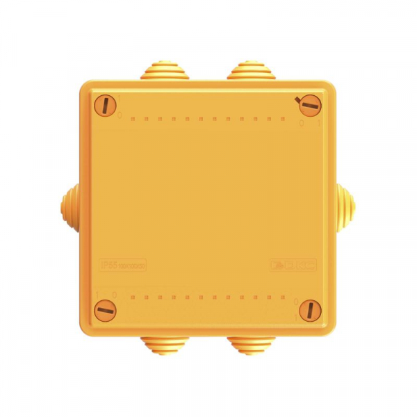Коробка ответвительная FS 100х100х50мм IP55 5п 450В 20А 10кв.мм с кабельными вводами и клеммниками пластик. DKC FSB11510