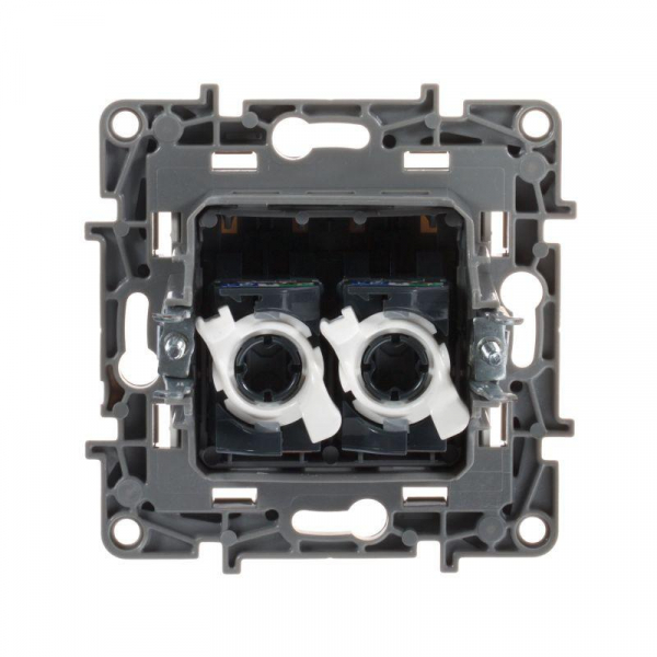 Розетка компьютерная 2-м СП Etika RJ45 кат.5E UTP механизм бел. IEK 672255