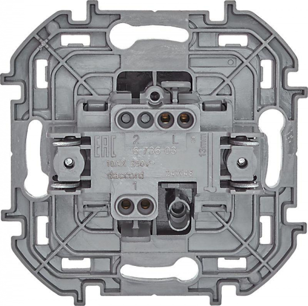 Выключатель 1-кл. Inspiria 10А IP20 250В 10AX механизм антрацит IEK 673603