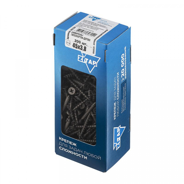Саморез гипсокартон-дерево 3.8х45 (коробка) (уп.200шт) Zitar 102124