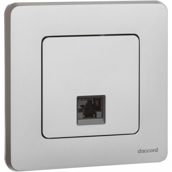 Розетка компьютерная СП Inspiria RJ45 кат.5E UTP IP20 алюм. IEK 673827