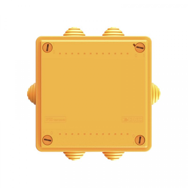 Коробка ответвительная FS 100х100х50мм IP55 5п 450В 10А 6кв.мм с кабельными вводами и клеммниками пластик. DKC FSB11506