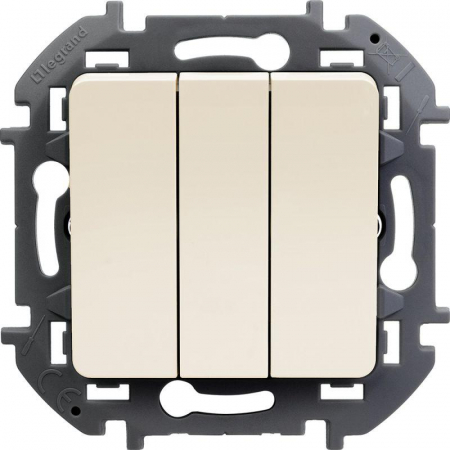 Выключатель 3-кл. Inspiria 20А IP20 250В 10AX механизм сл. кость IEK 673641