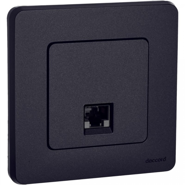 Розетка компьютерная СП Inspiria RJ45 кат.5E UTP IP20 антрацит IEK 673828