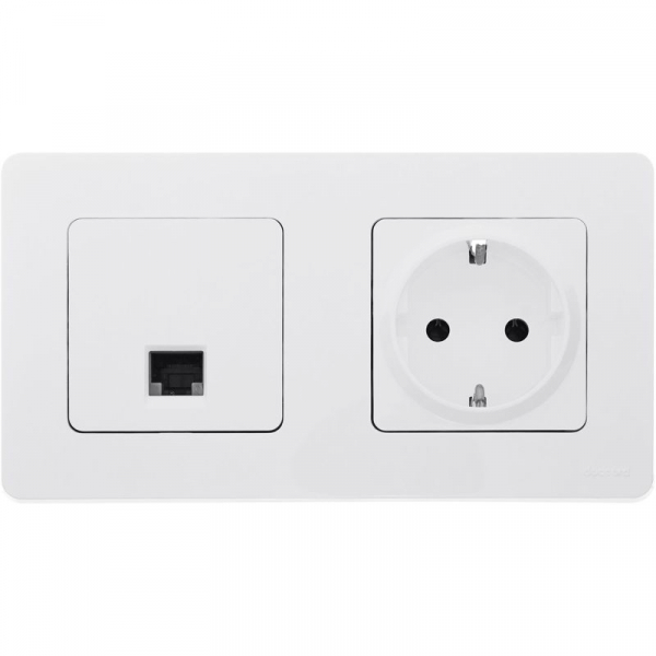 Розетка компьютерная СП Inspiria RJ45 кат.5E UTP IP20 бел. IEK 673825