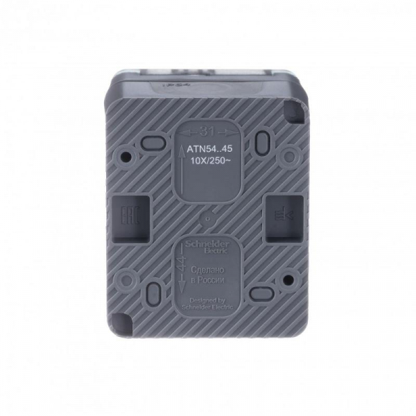 Розетка 1-м ОП AtlasDesign PROFI 16А IP54 250В заземл. защ. шторки антрацит SE ATN544045