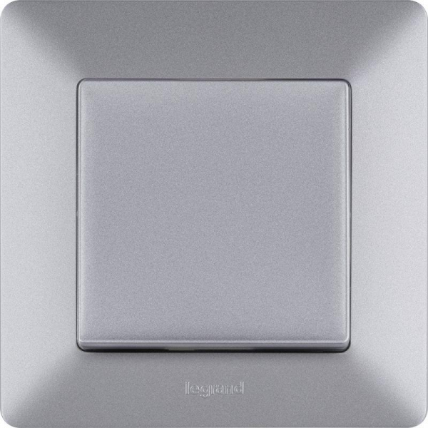 Переключатель 1-кл. СП Valena Life 10А IP20 250В 10AX с лицев. панелью безвинтов. зажимы механизм алюм. Leg 752606