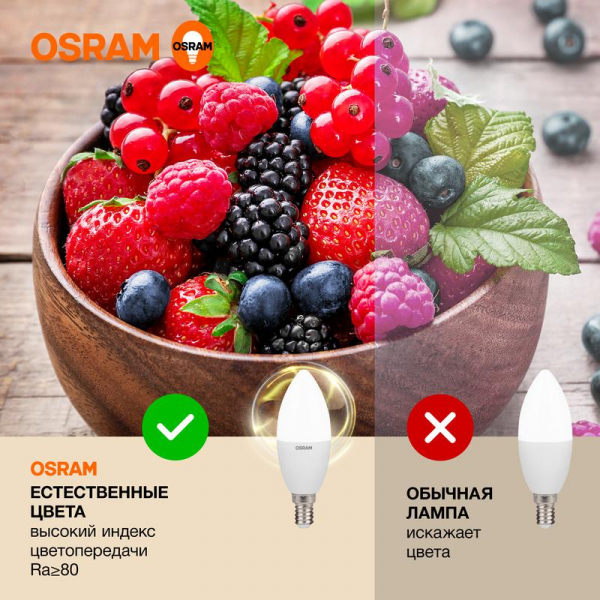 Лампа светодиодная LED G3 Value LVCLB75 10SW/830 10Вт свеча матовая 3000К тепл. бел. E14 800лм 230В 10х1 RU OSRAM 4058075579125