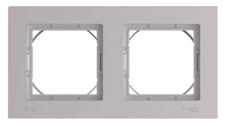 Рамка 2-м AtlasDesign Aqua IP44 алюм. SE ATN440302