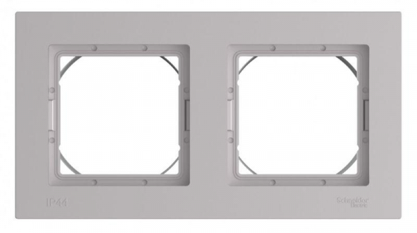 Рамка 2-м AtlasDesign Aqua IP44 алюм. SE ATN440302