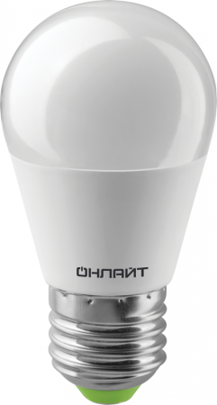 Лампа светодиодная 61 968 OLL-G45-10-230-2.7K-E27 10Вт шар 2700К тепл. бел. E27 1000лм 176-264В ОНЛАЙТ 61968