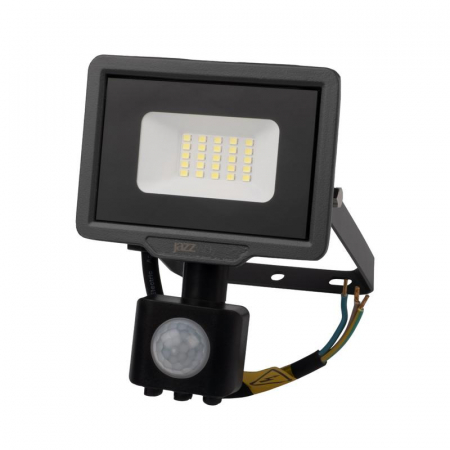Прожектор светодиодный PFL-C3 SENSOR 20Вт 6500К IP65 ДО закален. прозр. стекло датчик движения инфракрасный JazzWay 5026926A