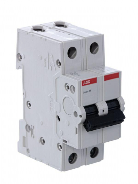 Выключатель автоматический модульный 2п C 63А 4.5кА Basic M BMS412C63 ABB 2CDS642041R0634