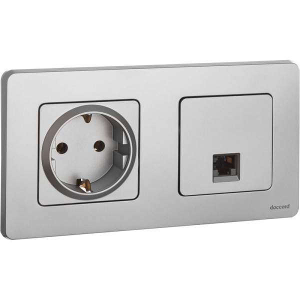 Розетка компьютерная СП Inspiria RJ45 кат.5E UTP IP20 алюм. IEK 673827