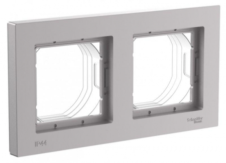 Рамка 2-м AtlasDesign Aqua IP44 алюм. SE ATN440302