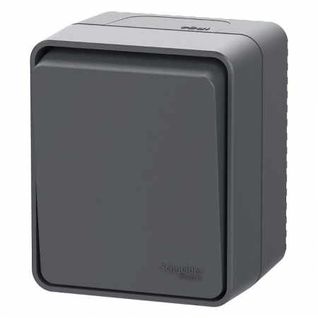 Выключатель кнопочный 1-кл. ОП AtlasDesign PROFI IP54 10АХ антрацит SE ATN544015