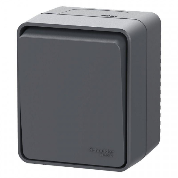 Выключатель кнопочный 1-кл. ОП AtlasDesign PROFI IP54 10АХ антрацит SE ATN544015