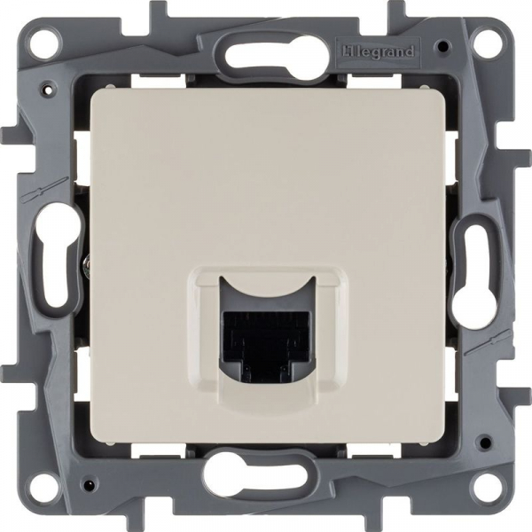Розетка компьютерная 1-м СП Etika RJ45 кат.5E UTP IP20 механизм сл. кость IEK 672341