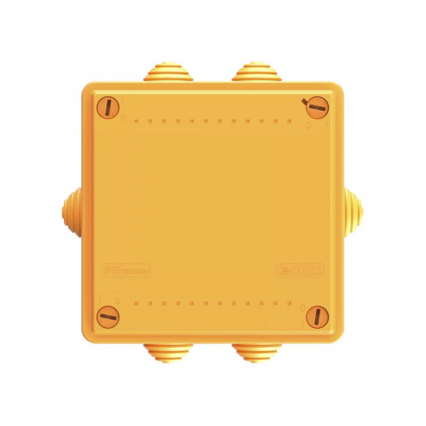 Коробка ответвительная FS 100х100х50мм IP55 6п 450В 6А 4кв.мм с кабельными вводами и клеммниками пластик. DKC FSB11604