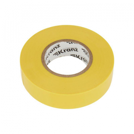 Изолента ПВХ профессиональная 0.18х19мм 20м желт. Kranz KR-09-2802