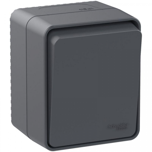 Переключатель проходной 1-кл. ОП AtlasDesign PROFI IP54 10AX антрацит SE ATN544061
