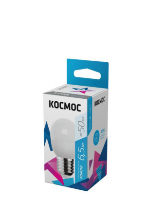 Лампа светодиодная 6.5Вт шар 4500К бел. E27 220В КОСМОС LkecLED6.5wGL45E2745