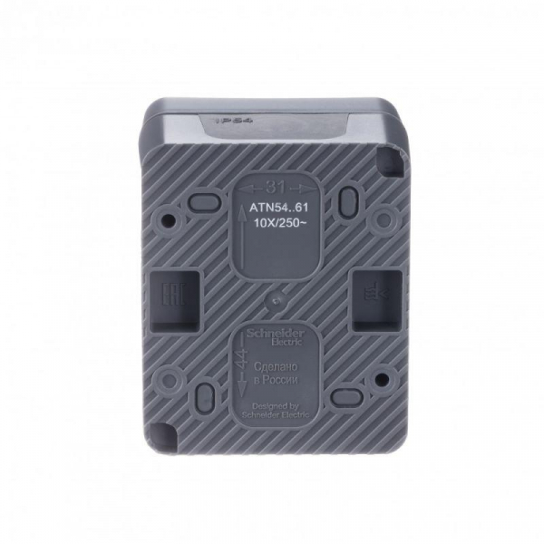 Переключатель проходной 1-кл. ОП AtlasDesign PROFI IP54 10AX антрацит SE ATN544061