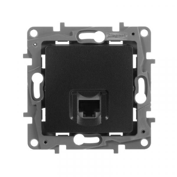 Розетка компьютерная 1-м СП Etika RJ45 кат.5E UTP механизм антрацит IEK 672641